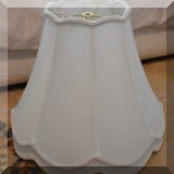 D13. 2 Medium silk lampshades with scalloped edges. 14”h - $20 for the pair 